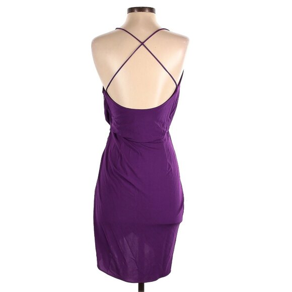 Haute Hippie Purple Kaitlin Silhouette Wrap Front Dress - Picture 9 of 13